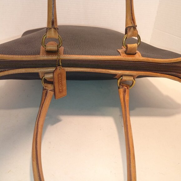 Rare '90s COACH Italy Dakota Collection Harvest Tote 4207 Black Pebbled Leather - Picture 10 of 15